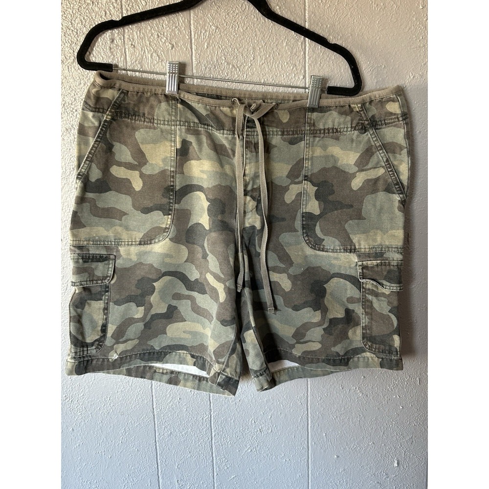 Women's Cabelas Casuals Camo Cargo Shorts Drawstring Size‎ 18 Outdoor Durable